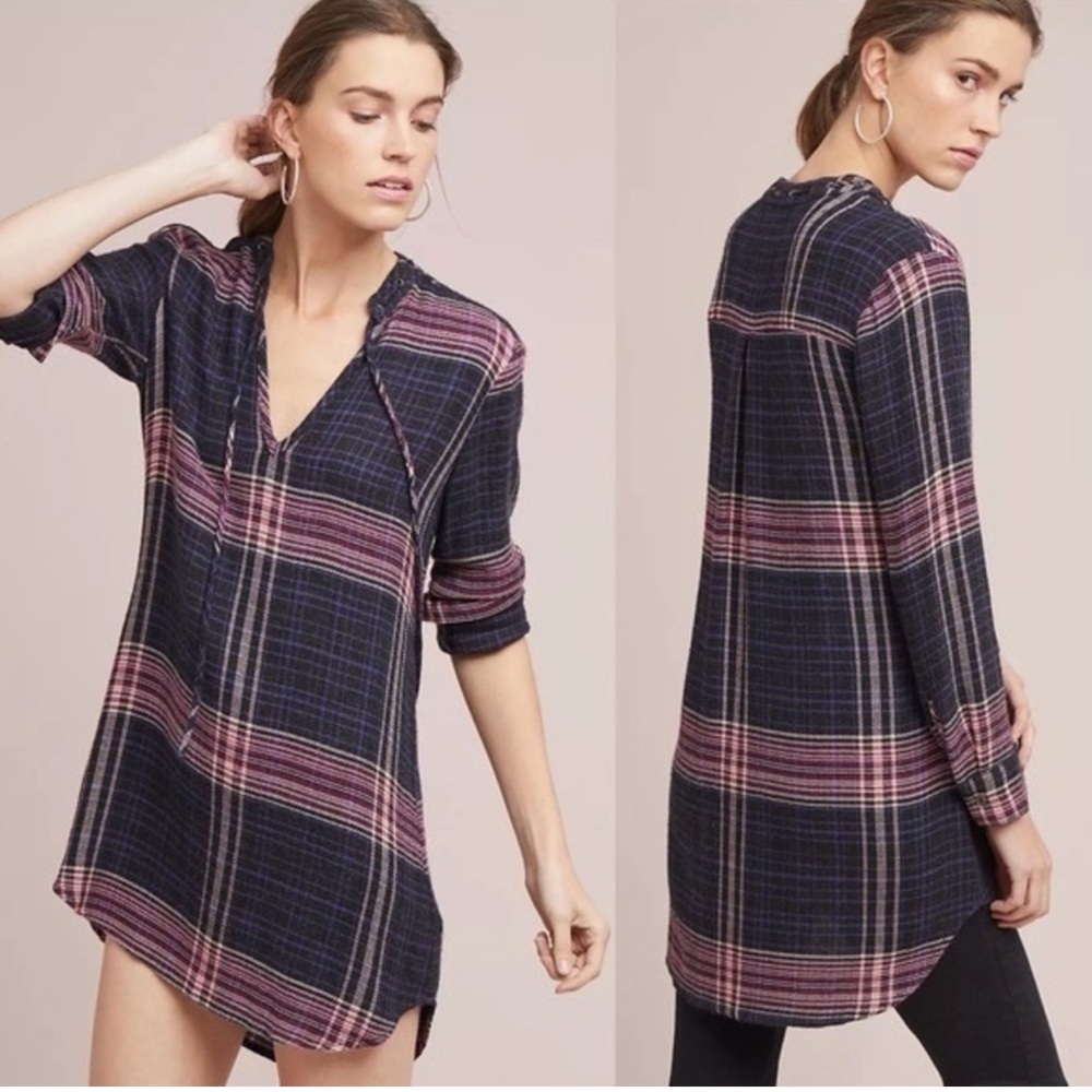 Anhropologie Cloth & Stone Versify Tunic Shirt Dress Size Small